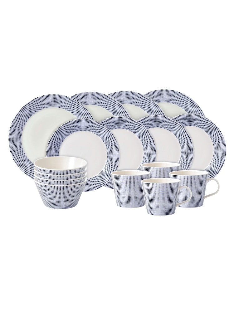 Royal Doulton Blue Pacific Dots Dinner Set 16 Piece - Image 1 of 1