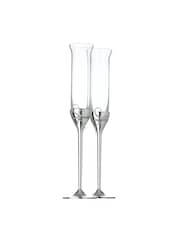 Vera Wang Silver Love Knots Toasting Flutes Set of 2 - Image 1 of 2