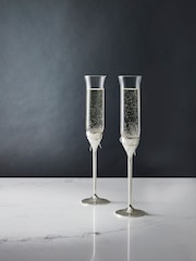 Vera Wang Silver Love Knots Toasting Flutes Set of 2 - Image 2 of 2