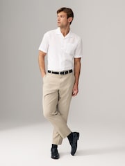 Neutral Relaxed Tapered Fit Stretch Smart Trousers - Image 3 of 9