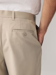 Neutral Relaxed Tapered Fit Stretch Smart Trousers - Image 5 of 9