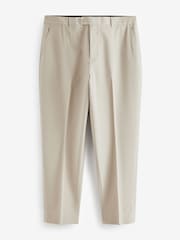 Neutral Relaxed Tapered Fit Stretch Smart Trousers - Image 6 of 9