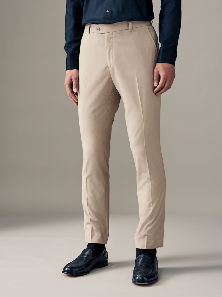 Neutral Slim Fit Stretch Smart Trousers - Image 1 of 8