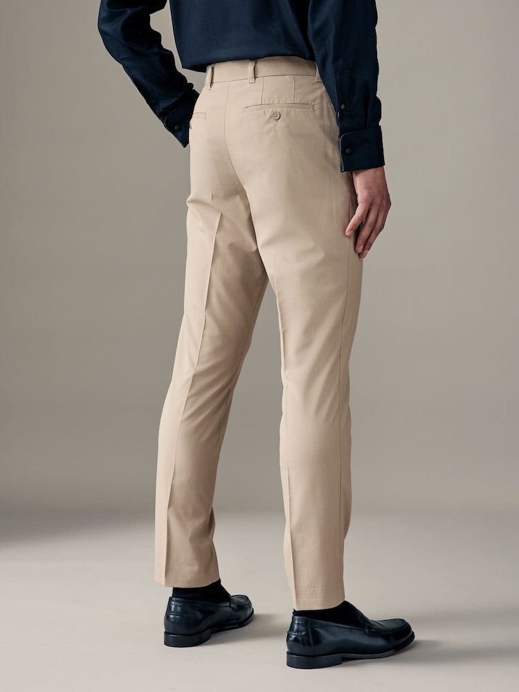 Neutral Slim Fit Stretch Smart Trousers - Image 2 of 8