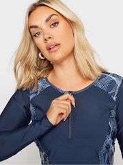 Yours Curve Blue Wavelength Print Rash Vest - Image 4 of 6