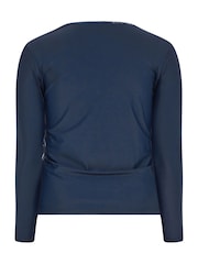 Yours Curve Blue Wavelength Print Rash Vest - Image 6 of 6