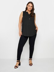 Yours Curve Black Sleeveless Blouse - Image 2 of 5