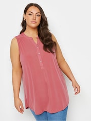 Yours Curve Pink Sleeveless Blouse - Image 1 of 5
