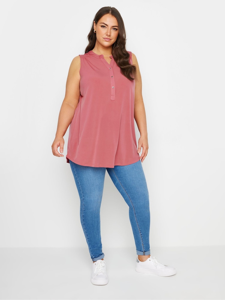 Yours Curve Pink Sleeveless Blouse - Image 2 of 5