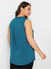 Yours Curve Blue Sleeveless Blouse - Image 2 of 5