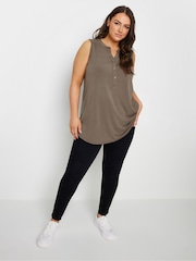 Yours Curve Brown Sleeveless Blouse - Image 2 of 5