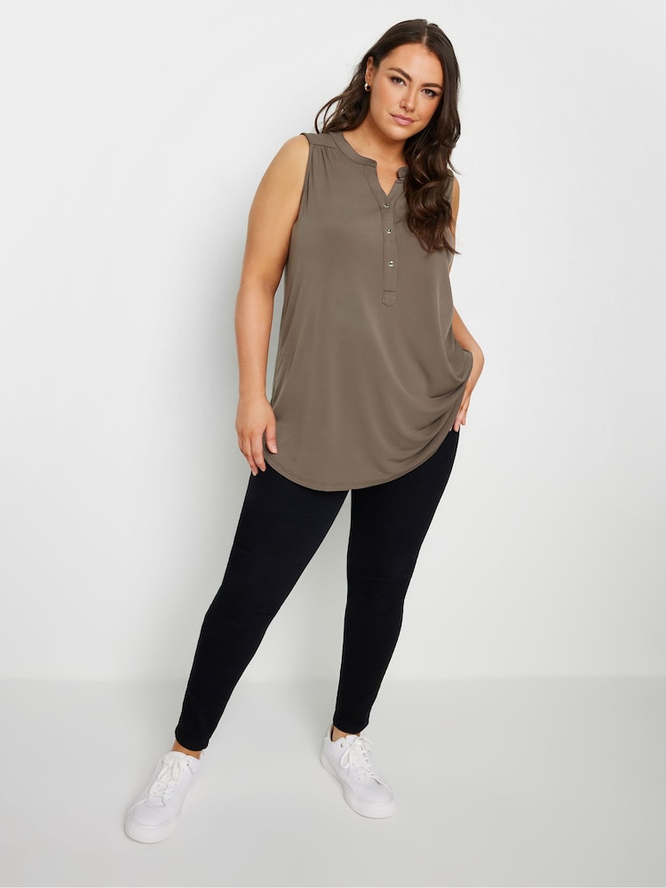 Marrón - Blusa sin mangas de Yours Curve - Imagen 2 de 5 Marrón - Blusa sin mangas de Yours Curve - Imagen 2 de 5