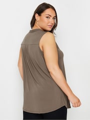 Yours Curve Brown Sleeveless Blouse - Image 3 of 5