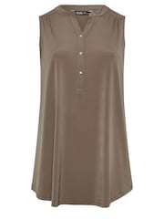 Yours Curve Brown Sleeveless Blouse - Image 5 of 5