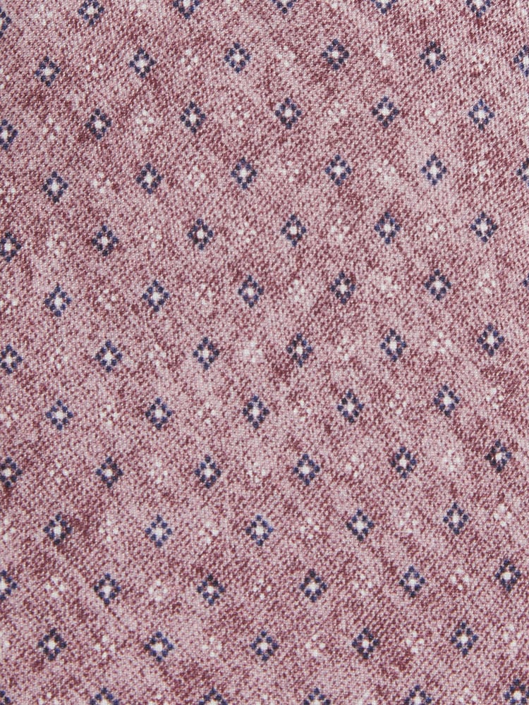 Reiss Dusty Pink Albarese Silk Geometric Print Tie - Image 4 of 4