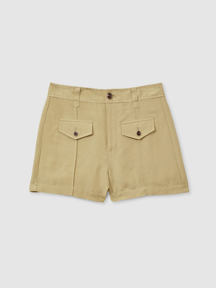 Paige Linen Blend High Rise Suit Shorts - Image 2 of 5