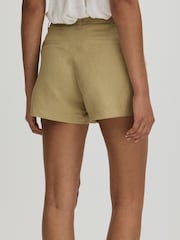 Paige Linen Blend High Rise Suit Shorts - Image 4 of 5