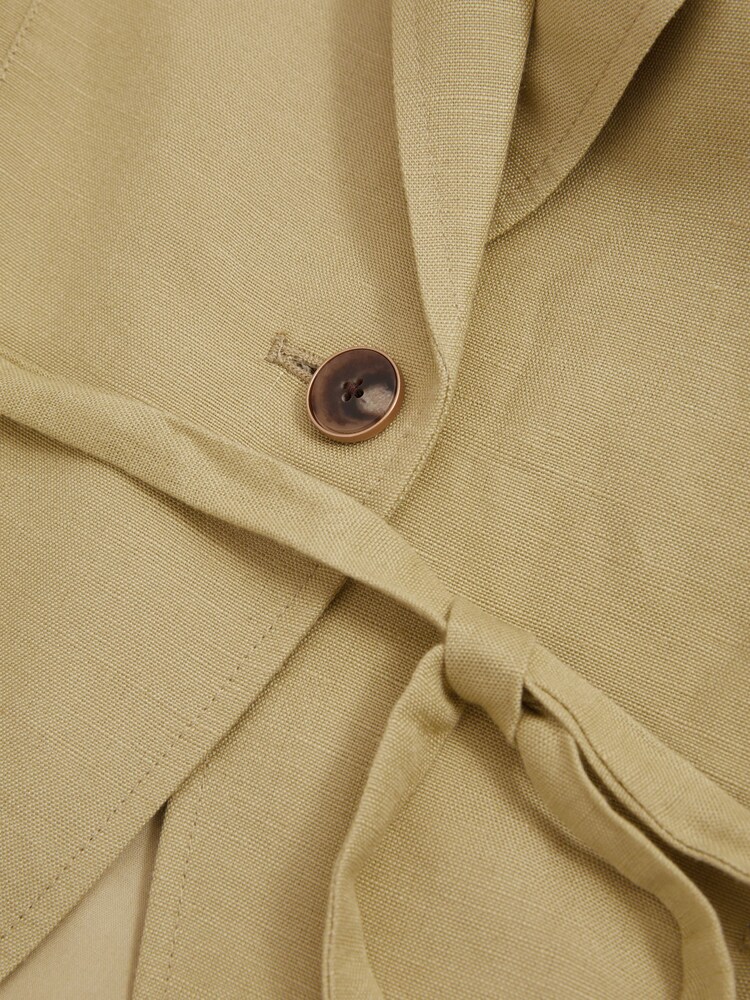 Paige Linen Blend Belted Single Breasted Suit Blazer - Image 5 of 5