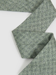 Reiss Soft Sage Albarese Silk Geometric Print Tie - Image 2 of 4