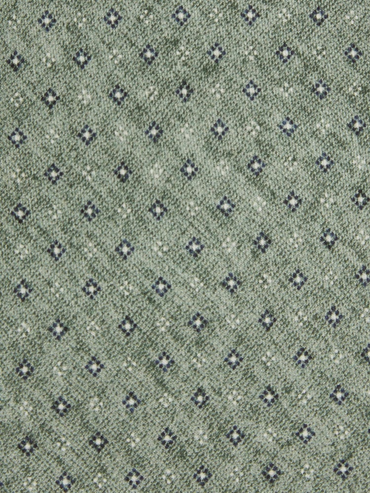 Reiss Soft Sage Albarese Silk Geometric Print Tie - Image 4 of 4