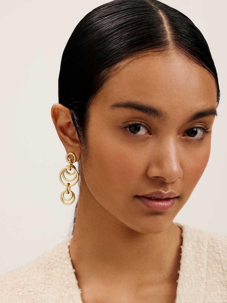 Ted Baker Gold Huliet Multi Hoop Drop Earrings - Image 1 of 6