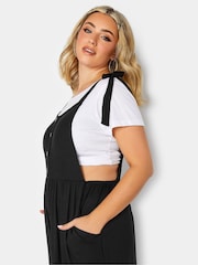 Yours Curve Black Limited Culotte Dungarees - Image 4 of 4