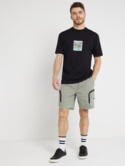 River Island Black Regular Fit 100% Cotton Palm Springs T-Shirt - Image 1 of 6