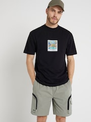 River Island Black Regular Fit 100% Cotton Palm Springs T-Shirt - Image 3 of 6