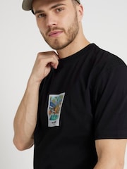 River Island Black Regular Fit 100% Cotton Palm Springs T-Shirt - Image 4 of 6