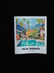 River Island Black Regular Fit 100% Cotton Palm Springs T-Shirt - Image 5 of 6