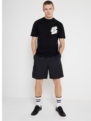 River Island Black Regular Fit 100% Cotton Paintbrush Japanese T-Shirt - Image 1 of 4