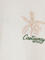 River Island Cream Regular Fit Castaway Graphic 100% Cotton T-Shirt - Image 4 of 4