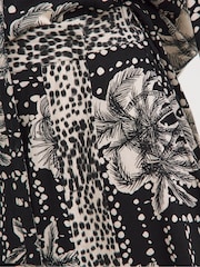 JD Williams Mono Print Linen Wrap Skirt - Image 4 of 4