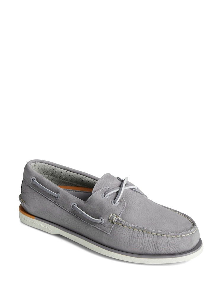 Sperry Grey Gold Authentic Original 2-Eye Nubuck Shoes - Image 2 of 4