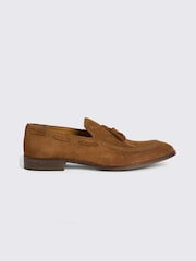MOSS Tan Brown Highgate Suede Tassel Loafers - Image 2 of 5