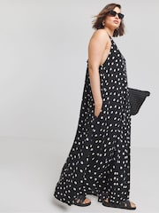 Simply Be Black Crinkle Trapeze Maxi Dress - Image 1 of 4