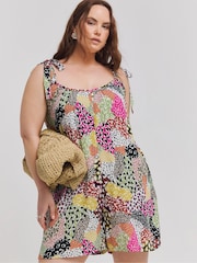 Simply Be Tie Strap Crinkle Playsuit - Bild 1 von 4