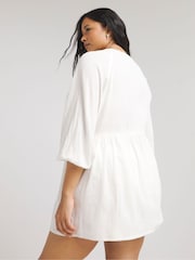 Simply Be White Cheesecloth Beach Co-ord - Image 2 of 4