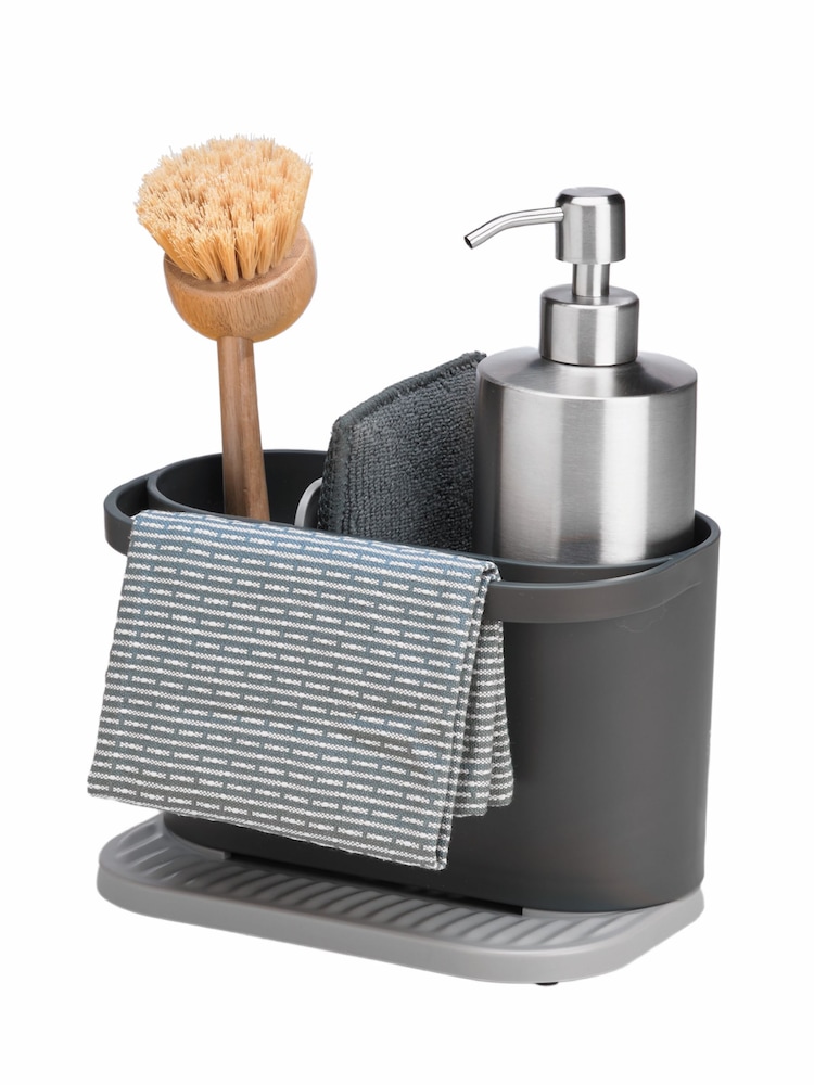 ReBorn Dark Grey Compact Rack Tidy Cutlery Drainer Bundle - Image 2 of 4