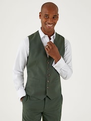Skopes Green Harvey Single Breasted Tailored Fit Suit Waistcoat - Image 1 of 3