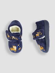 JoJo Maman Bébé Navy Construction Slipper Shoes - Image 3 of 4