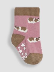 JoJo Maman Bébé Pink Guinea Pig Cotton Socks 3 Pack - Image 4 of 5