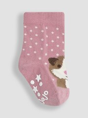 JoJo Maman Bébé Pink Guinea Pig Cotton Socks 3 Pack - Image 5 of 5