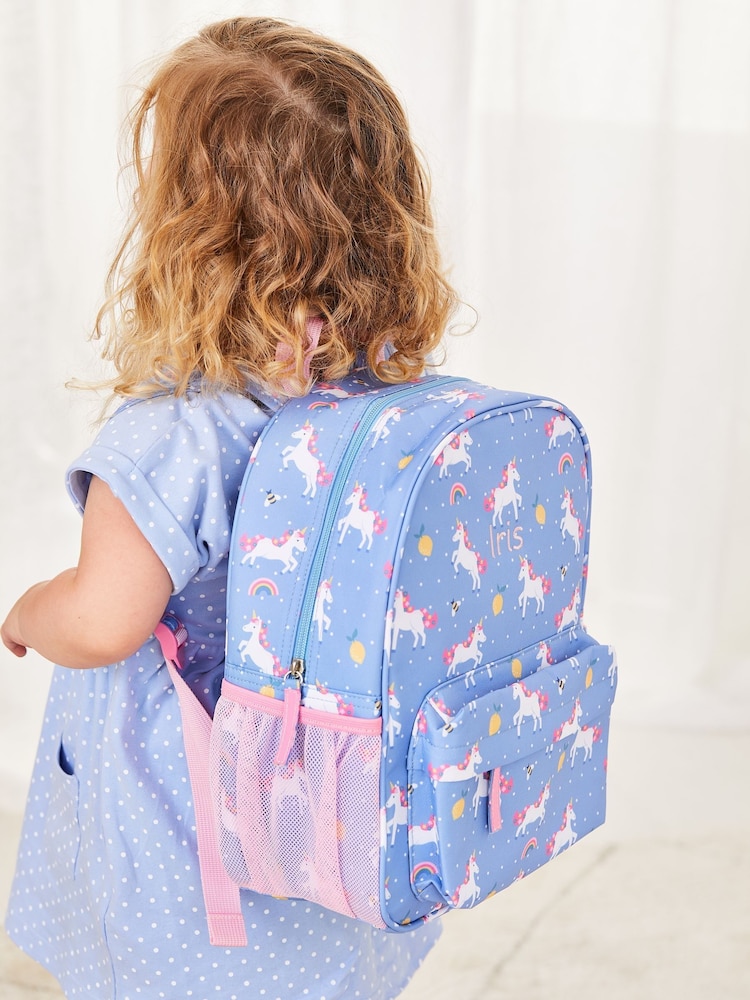 JoJo Maman Bébé Blue/Pink Medium Backpack - Image 1 of 7