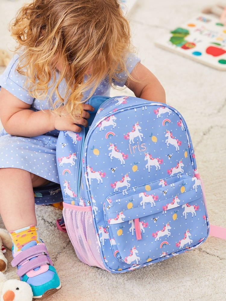 JoJo Maman Bébé Blue/Pink Medium Backpack - Image 2 of 7