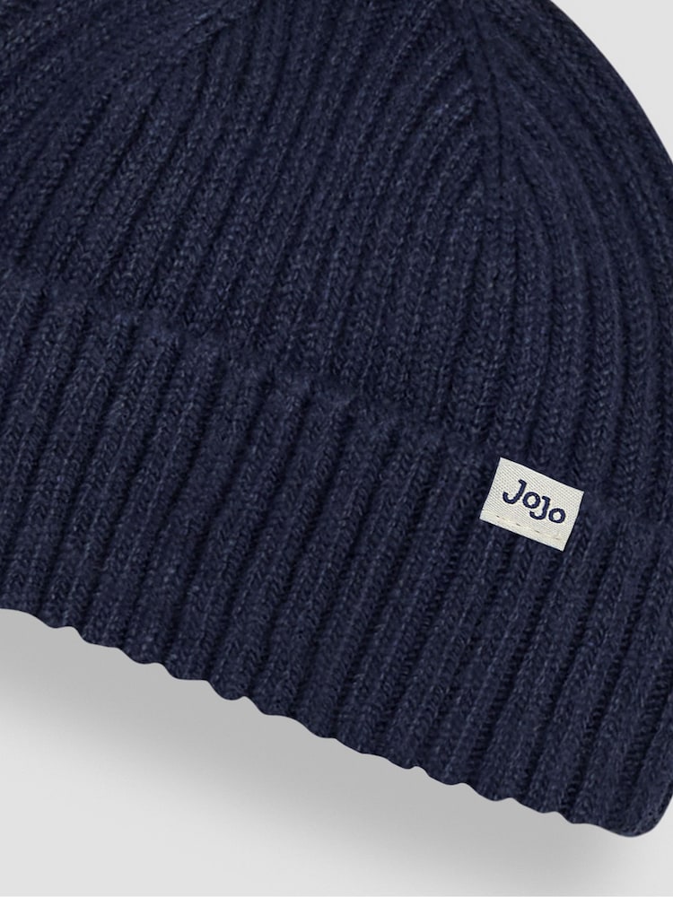 JoJo Maman Bébé Navy Rib Hat - Image 3 of 3