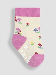 JoJo Maman Bébé Pink Cotton Socks 3 Pack - Image 3 of 4