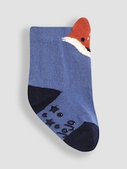 JoJo Maman Bébé Navy Fox Socks 3 Pack - Image 4 of 5