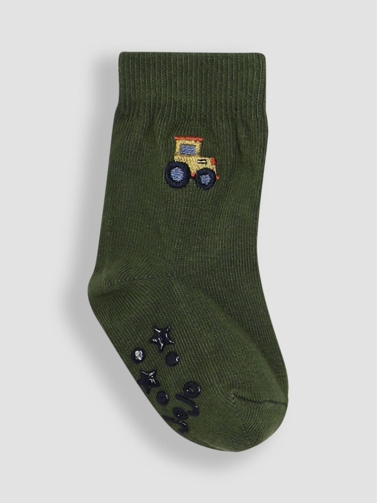 JoJo Maman Bébé Natural Tractor Socks 3 Pack - Image 2 of 4