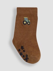 JoJo Maman Bébé Natural Tractor Socks 3 Pack - Image 3 of 4